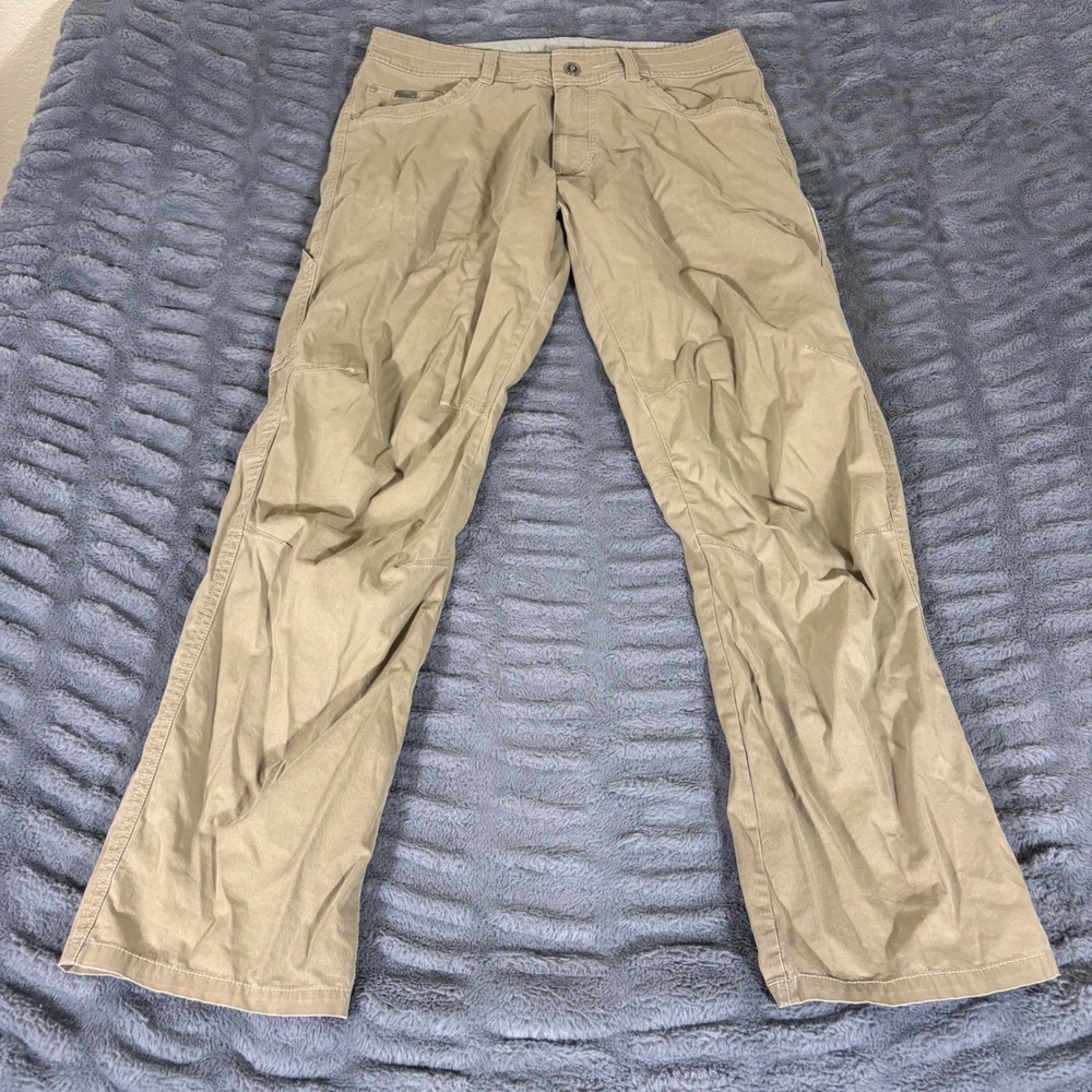 KUHL Revolvr Mens 34x32 Khaki Uberkuhl Stretch Hiking Utility Pants AT660
